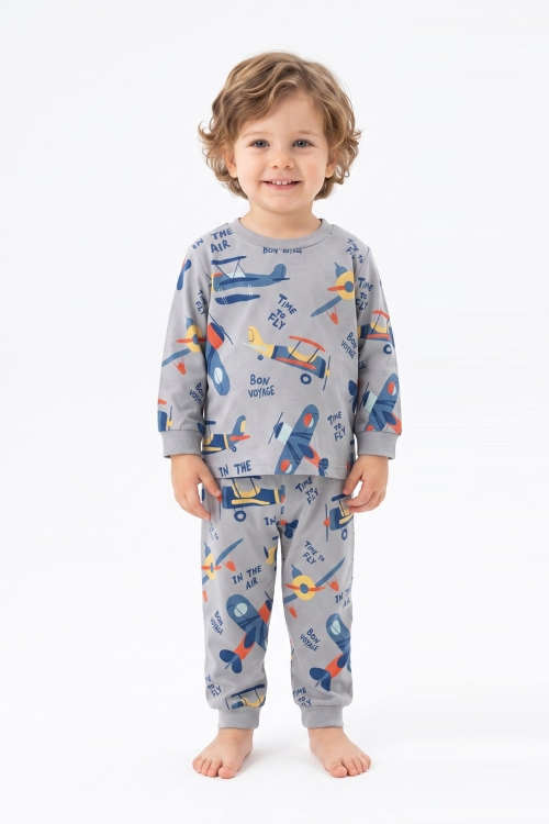 Erkek Çocuk %100 Pamuk Pijama Takımı 9-36Ay 12737IS