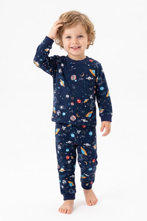 Erkek Çocuk %100 Pamuk Pijama Takımı 9-36Ay 12737IS