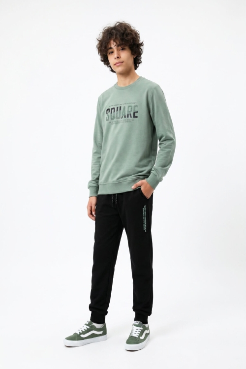 Erkek Çocuk Eşofman Takımı -2 İplik (Sweatshirt+Pantolon) 6-16 Yaş 12771SMP