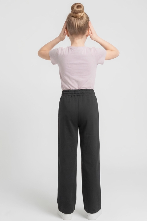 Kız Çocuk Okul Pantolonu Beli Lastikli+Kordonlu+2 İplik 9-15 Yaş 12769AT