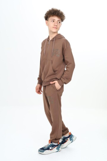 Erkek Çocuk Fermuarlı Kapüşonlu 2 İplik Eşofman Takımı px 7205
