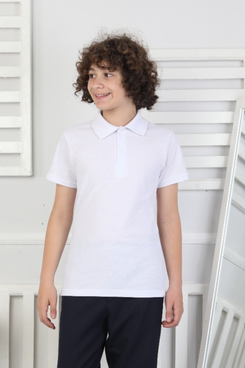 Erkek Çocuk %100 Pamuk Okul Tarz T-Shirt 5-13 Yaş  12272