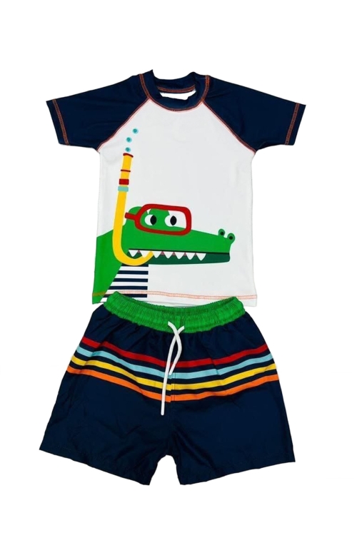 Erkek Çocuk 2li  Mayo Takımı (Şort-Tişört) 3-10 Yaş 12269