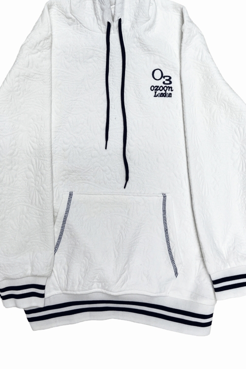 Erkek Çocuk 3 İplik Desenli Kapüşonlu Kanguru Cepli Sweatshirt 12332