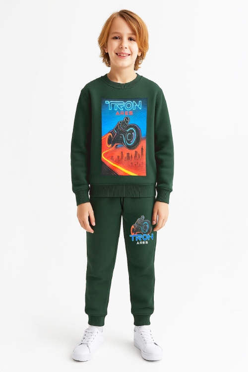 Erkek Çocuk 3 İplik Şardonlu Alt-Üst Takım Görsel Baskılı 3-10 Yaş 12408