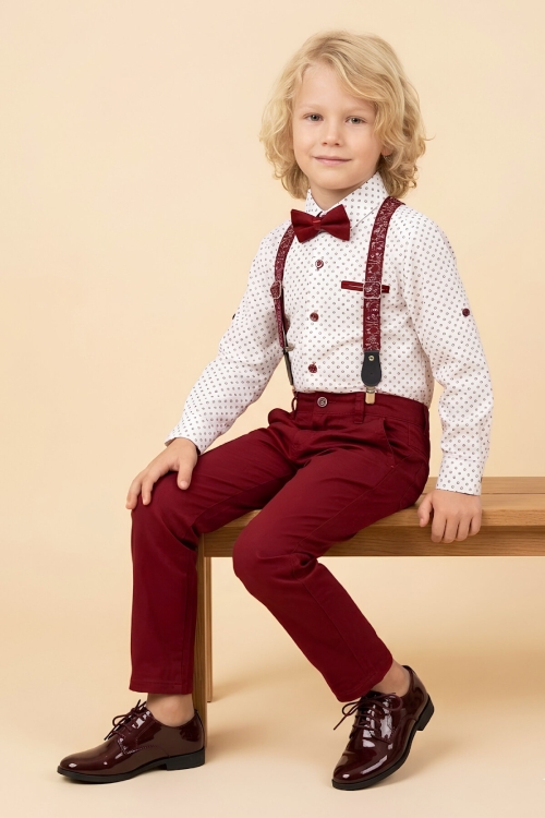 Erkek Çocuk 4lü Takım Set (Pantolon+Gömlek+Askılı Kemer+Papyon) 12660