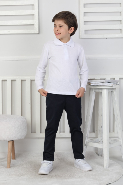 Erkek Çocuk T-Shirt - Okul Tarz- Uzun Kol 5-17 Yaş 12497