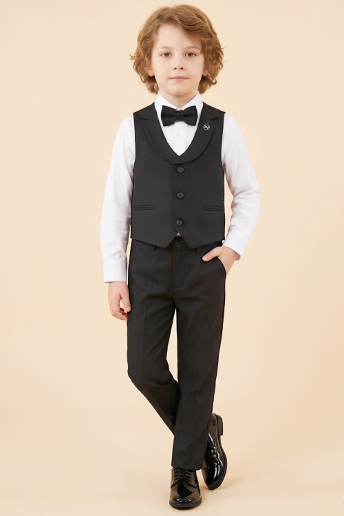 Erkek Çocuk Yelekli 4lü Takım (Pantolon+Gömlek+Yelek+Papyon) 12662B
