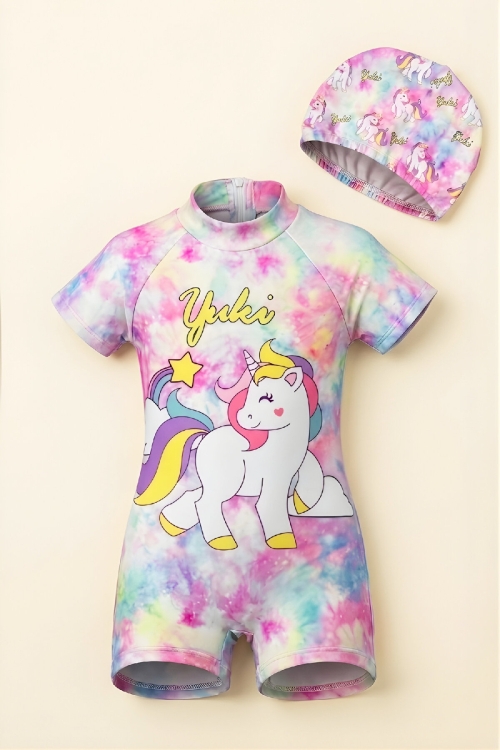 Kız Çocuk Boneli Mayo Takımı (Mayo+Bone) 2-8 Yaş 12589N