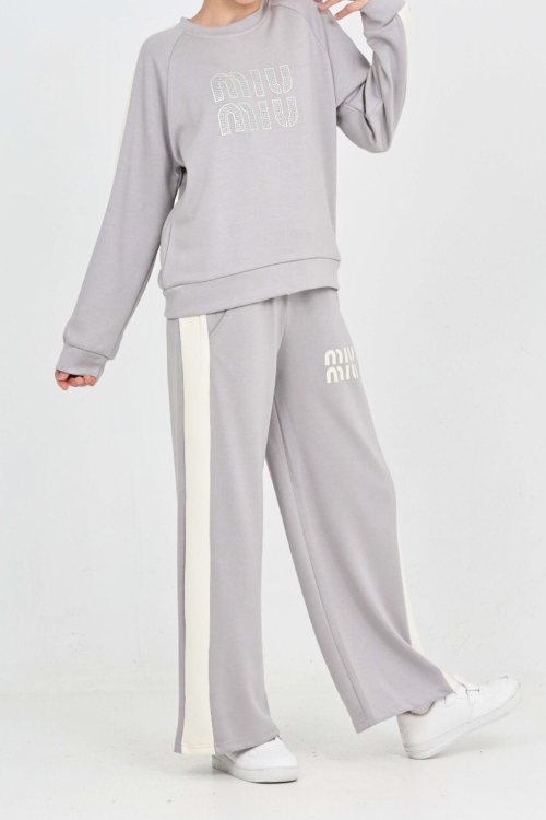 Kız Çocuk Oysho Kumaş Şerit Garni Detaylı Alt-Üst Takım 12302