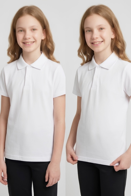 2li T-Shirt -%100 Pamuk ve Okul Tarz- Kız Çocuk 5-16 Yaş 12733AT