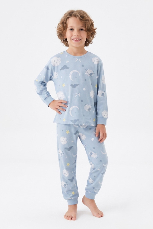 Erkek Çocuk %100 Pamuk Pijama Takımı 3-13 Yaş 12734IS