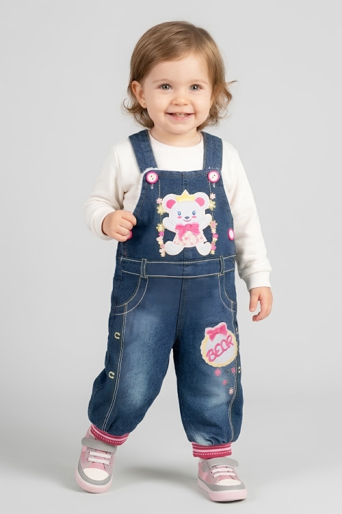 Kız Bebek Welsoft İçli Jean Tulum Salopet 1-3 Yaş 12795MBK