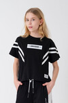 Kız Çocuk Beli Ayarlanabilir Garnili T-Shirt Hn10