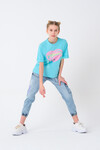 Kız Çocuk Kalp Baskılı T-Shirt 8-14 Yaş