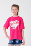 Kız Çocuk Kalp Baskılı T-Shirt 8-14 Yaş