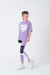 Kız Çocuk Kalp Baskılı T-Shirt 8-14 Yaş