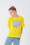 Kız Çocuk Kalp Baskılı T-Shirt 8-14 Yaş