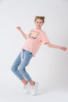 Kız Çocuk Yazı İşlemeli T-Shirt 8-14 Yaş