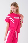 Kız Çocuk Beli Ayarlanabilir Garnili T-Shirt Hn10