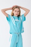 Kız Çocuk Beli Ayarlanabilir Garnili T-Shirt Hn10