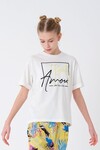 Kız Çocuk Yazı İşlemeli T-Shirt 8-14 Yaş