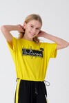 Kız Çocuk Beli Ayarlanabilir Baskılı T-shirt Hn2