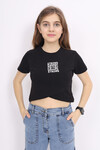 Kız Çocuk Çapraz Modelli Crop T-Shirt 9-14 Yaş Lx232