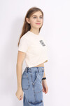 Kız Çocuk Çapraz Modelli Crop T-Shirt 9-14 Yaş Lx232