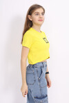Kız Çocuk Çapraz Modelli Crop T-Shirt 9-14 Yaş Lx232