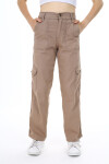 Kız Çocuk Kargo Cepli Gabardin Pantolon 9-14 Yaş Lx257