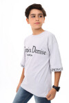 Erkek Çocuk Kol Uçları Yazı Baskılı T-Shirt 9-14 Yaş Lx7060