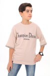 Erkek Çocuk Kol Uçları Yazı Baskılı T-Shirt 9-14 Yaş Lx7060