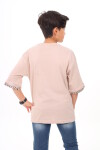 Erkek Çocuk Kol Uçları Yazı Baskılı T-Shirt 9-14 Yaş Lx7060