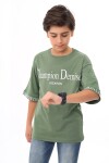 Erkek Çocuk Kol Uçları Yazı Baskılı T-Shirt 9-14 Yaş Lx7060
