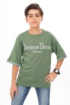 Erkek Çocuk Kol Uçları Yazı Baskılı T-Shirt 9-14 Yaş Lx7060