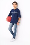 Erkek Çocuk Kol Uçları Yazı Baskılı T-Shirt 9-14 Yaş Lx7060