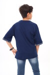 Erkek Çocuk Kol Uçları Yazı Baskılı T-Shirt 9-14 Yaş Lx7060