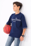 Erkek Çocuk Kol Uçları Yazı Baskılı T-Shirt 9-14 Yaş Lx7060