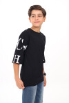 Erkek Çocuk Kol Yazı Baskılı T-Shirt 9-14 Yaş Lx7067