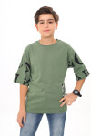 Erkek Çocuk Kol Yazı Baskılı T-Shirt 9-14 Yaş Lx7067