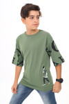 Erkek Çocuk Kol Yazı Baskılı T-Shirt 9-14 Yaş Lx7067