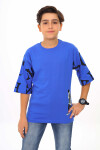 Erkek Çocuk Kol Yazı Baskılı T-Shirt 9-14 Yaş Lx7067