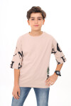 Erkek Çocuk Kol Yazı Baskılı T-Shirt 9-14 Yaş Lx7067
