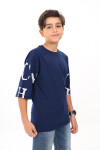 Erkek Çocuk Kol Yazı Baskılı T-Shirt 9-14 Yaş Lx7067