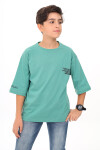 Erkek Çocuk Yazı Baskılı Basic T-Shirt 9-14 Yaş Lx7073