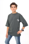 Erkek Çocuk Yazı Baskılı Basic T-Shirt 9-14 Yaş Lx7073