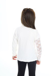 Kız Çocuk Bady Sweatshirt-Kol Dantelli 6-13 Yaş 5146