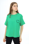 Kız Çocuk Kalp Baskılı T-Shirt 9-14 Yaş Lx5013