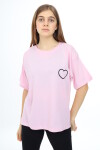 Kız Çocuk Kalp Baskılı T-Shirt 9-14 Yaş Lx5013